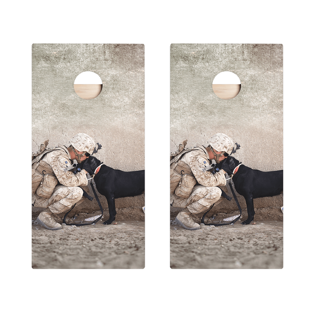 Military Dog Professional Cornhole Boards - ACA - 000026 | American Cornhole Association