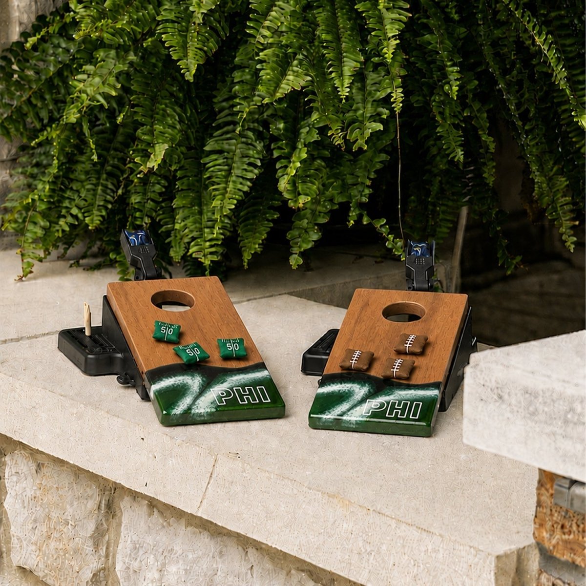 Mini Tabletop Resin Cornhole Set | Gameday Collection - Philadelphia EGDC-05 | American Cornhole Association