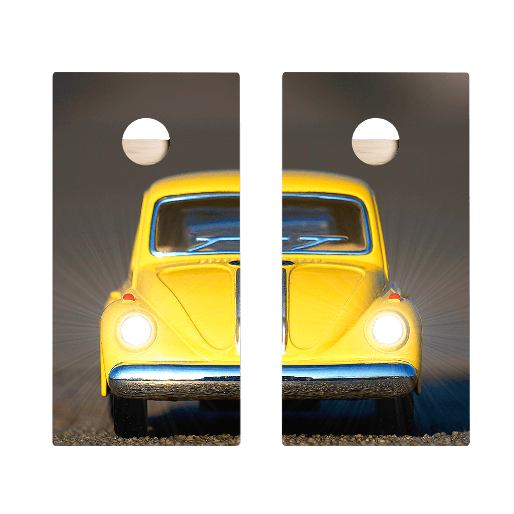 Mini Yellow Car Star Cornhole Boards, - American Cornhole Association