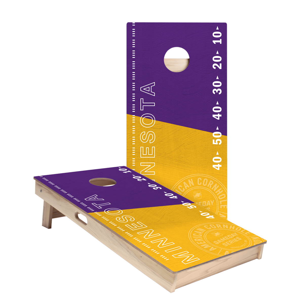 Minnesota Football Gameday Stadium Star Cornhole Boards.