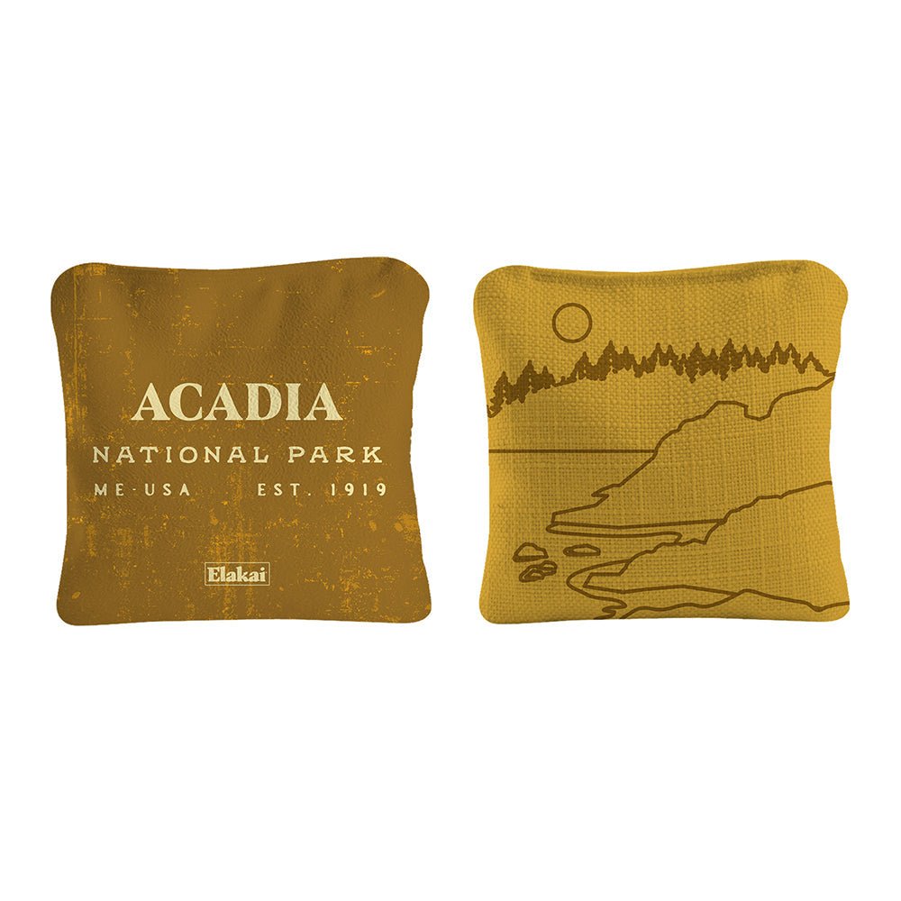 National Parks Acadia Cornhole Bags, Gold - American Cornhole Association