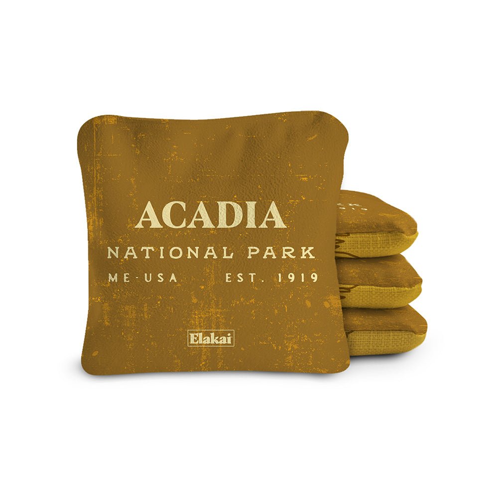 National Parks Acadia Cornhole Bags, Gold - American Cornhole Association