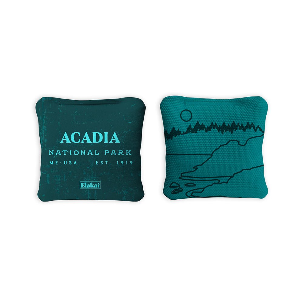 National Parks Acadia Travel - Size Cornhole Bags, Teal - American Cornhole Association