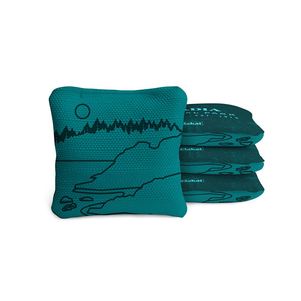 National Parks Acadia Travel - Size Cornhole Bags, Teal - American Cornhole Association