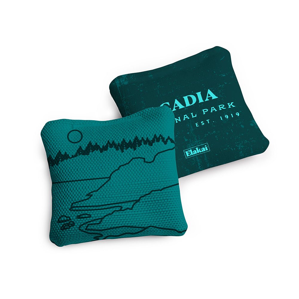 National Parks Acadia Travel - Size Cornhole Bags, Teal - American Cornhole Association