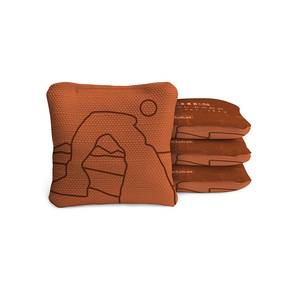 National Parks Arches Travel - Size Cornhole Bags, Burnt Orange - American Cornhole Association