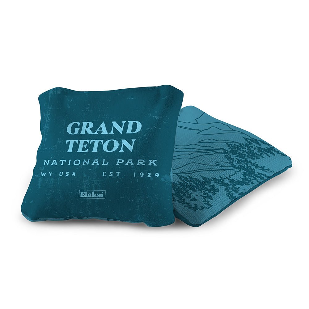 National Parks Grand Teton Cornhole Bags, Teal - American Cornhole Association