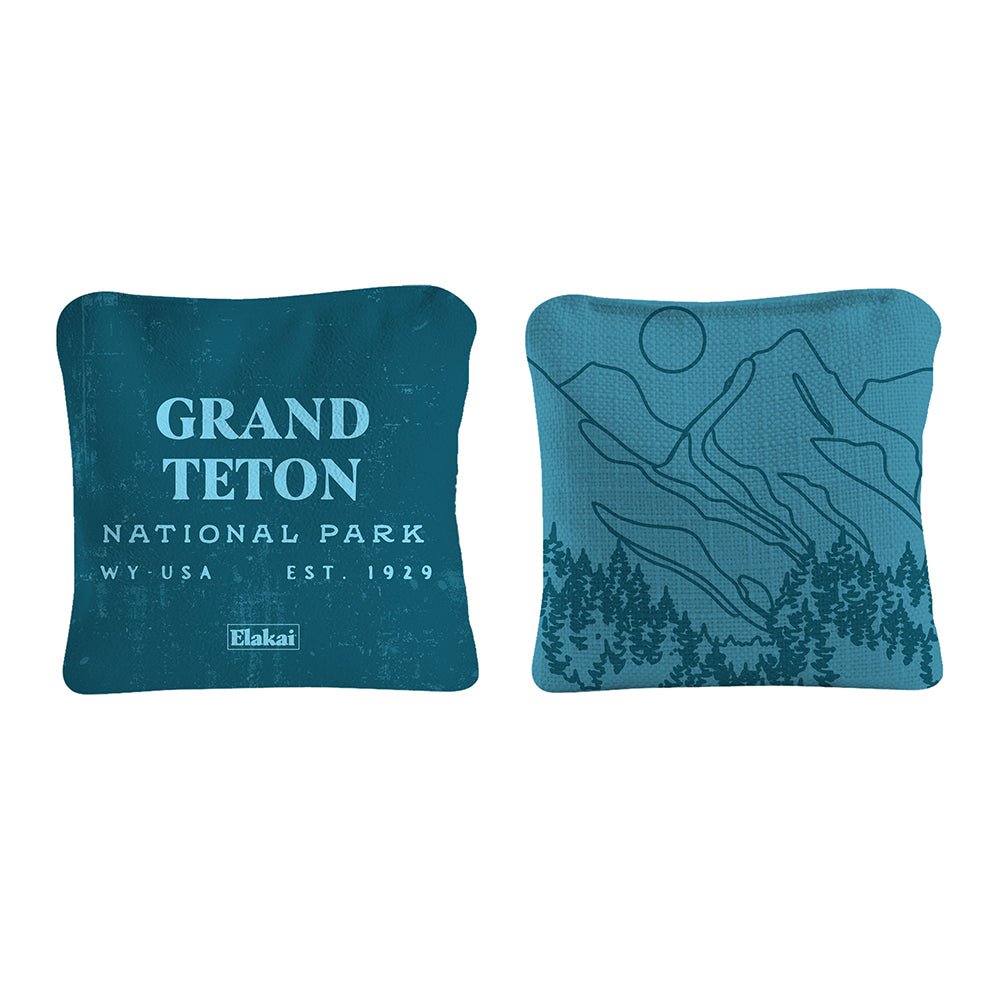 National Parks Grand Teton Cornhole Bags, Teal - American Cornhole Association