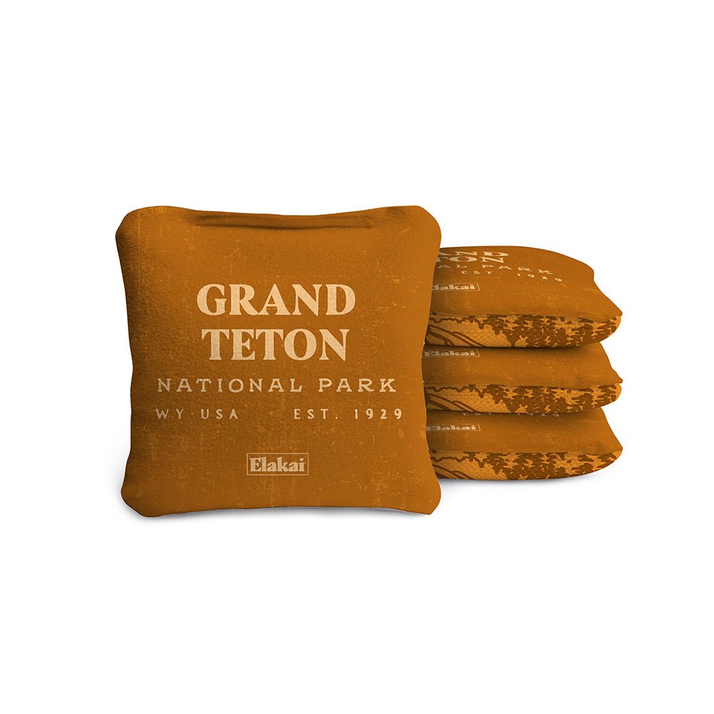 National Parks Grand Teton Travel - Size Cornhole Bags, Sienna - American Cornhole Association