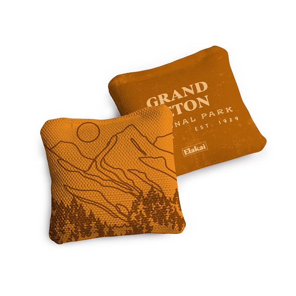 National Parks Grand Teton Travel - Size Cornhole Bags, Sienna - American Cornhole Association