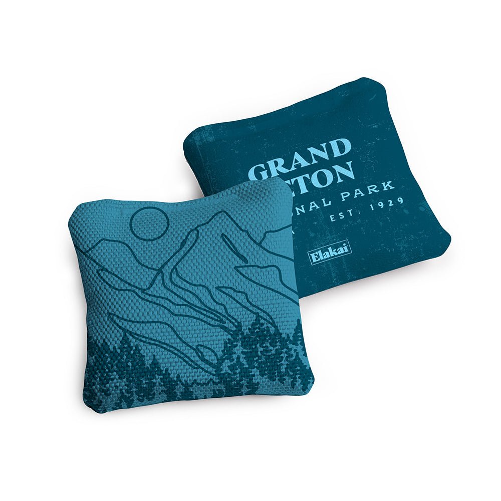 National Parks Grand Teton Travel - Size Cornhole Bags, Teal - American Cornhole Association