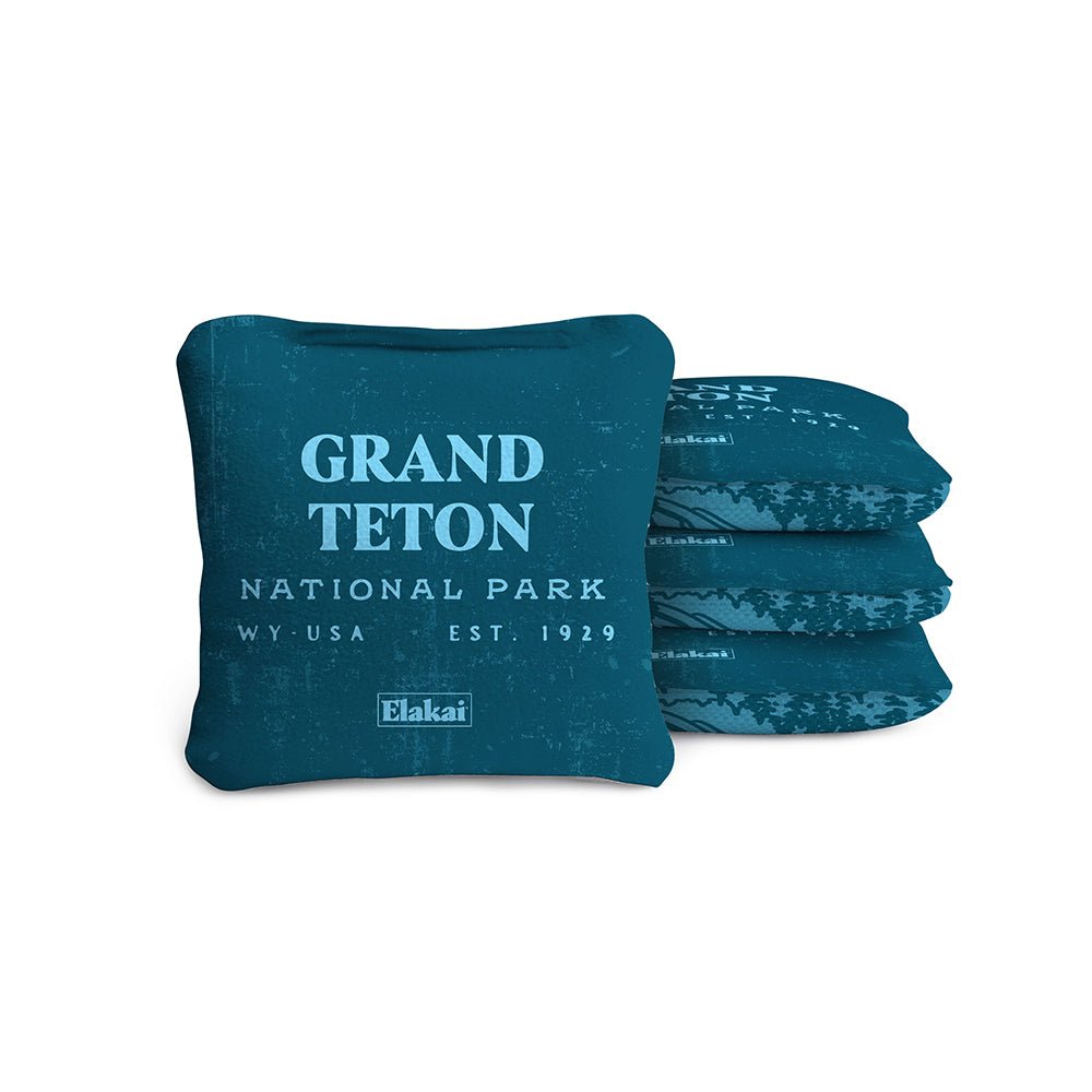 National Parks Grand Teton Travel - Size Cornhole Bags, Teal - American Cornhole Association
