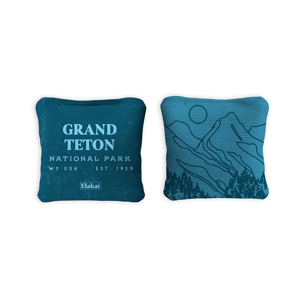 National Parks Grand Teton Travel - Size Cornhole Bags, Teal - American Cornhole Association