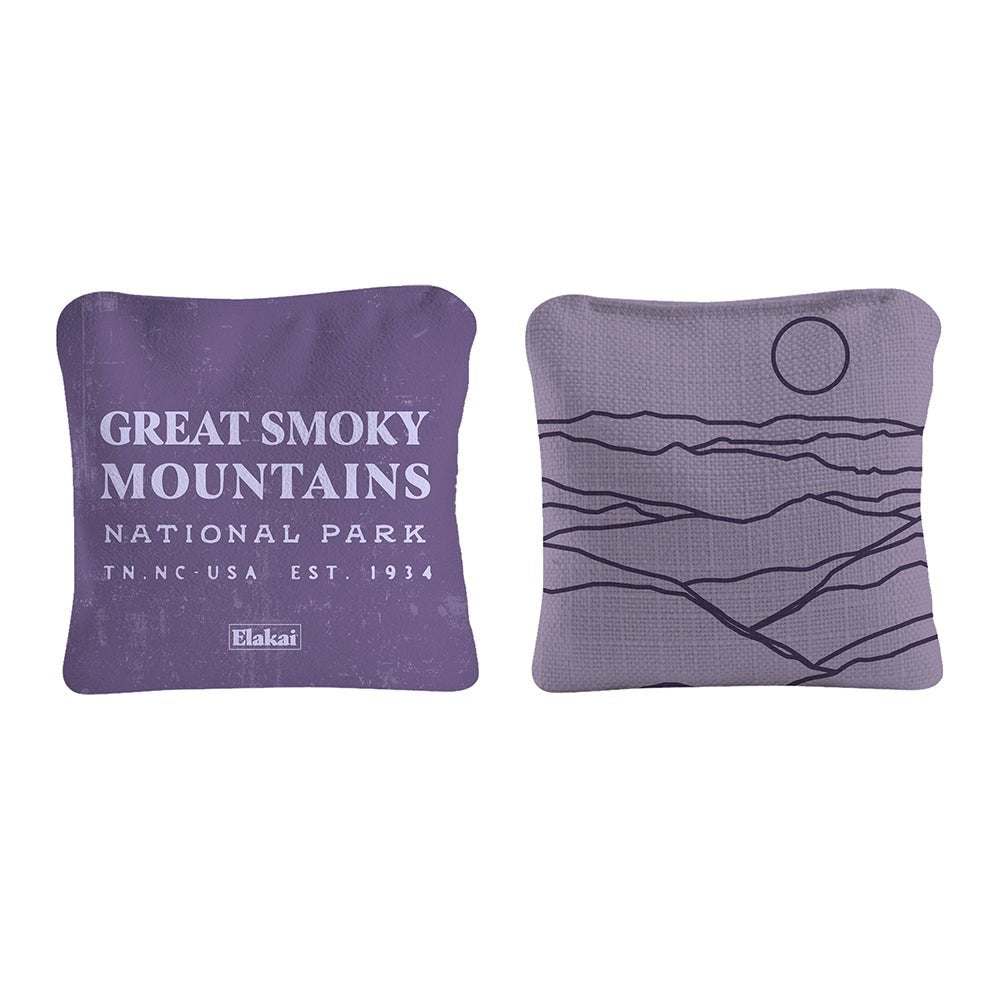 National Parks Great Smoky Mountains Cornhole Bags, Purple - American Cornhole Association