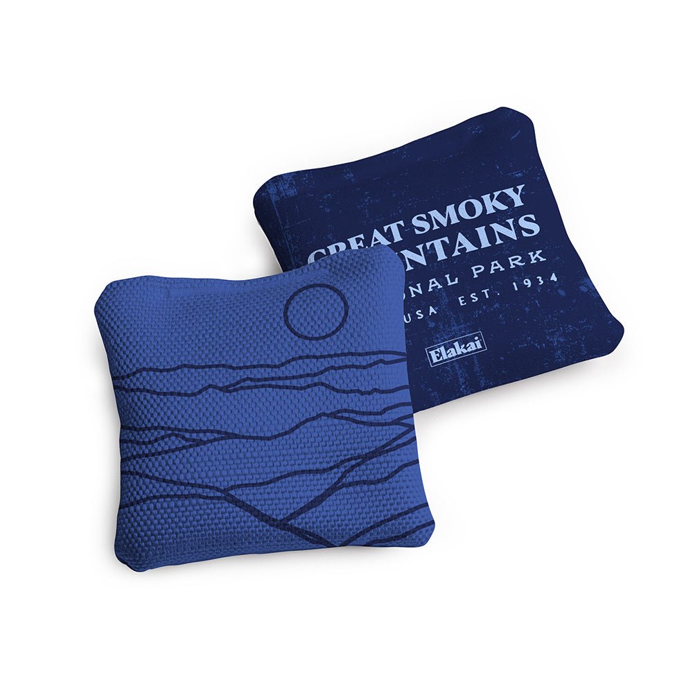National Parks Great Smoky Mountains Travel - Size Cornhole Bags, Blue - American Cornhole Association