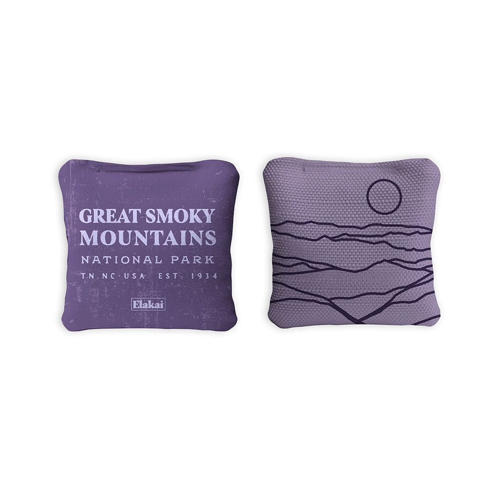 National Parks Great Smoky Mountains Travel - Size Cornhole Bags, Purple - American Cornhole Association