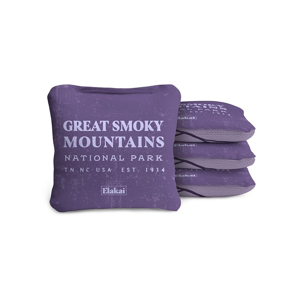 National Parks Great Smoky Mountains Travel - Size Cornhole Bags, Purple - American Cornhole Association