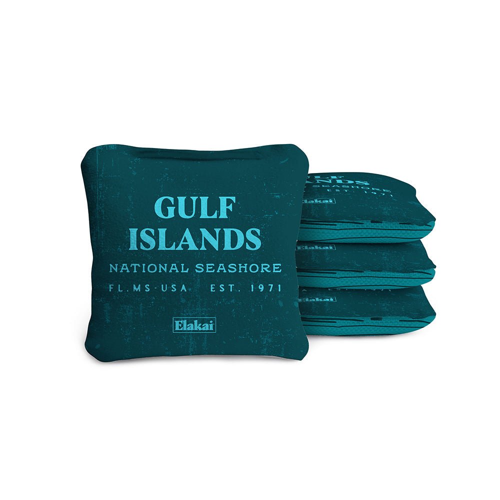 National Parks Gulf Islands Shore Travel - Size Cornhole Bags, Teal - American Cornhole Association