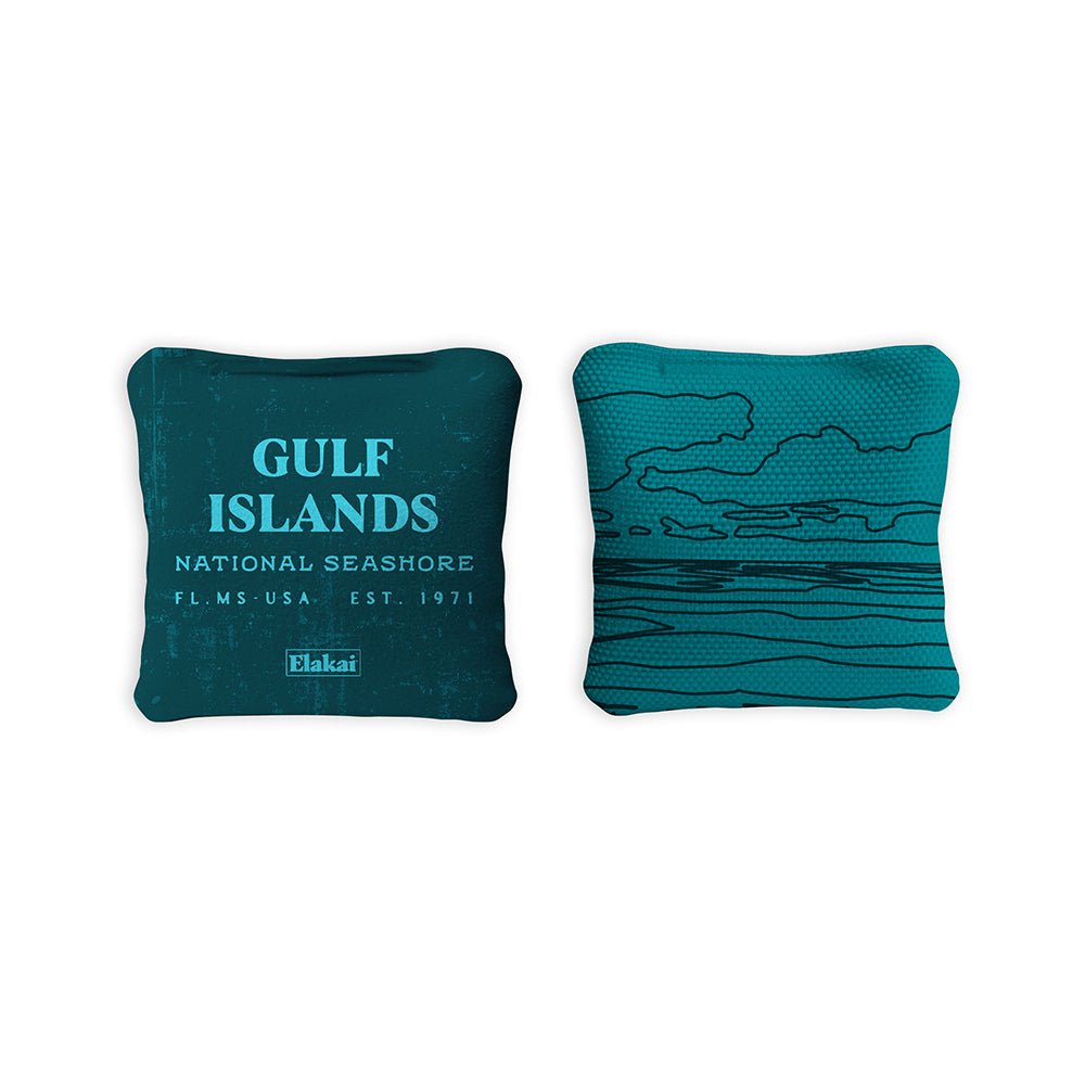 National Parks Gulf Islands Shore Travel - Size Cornhole Bags, Teal - American Cornhole Association