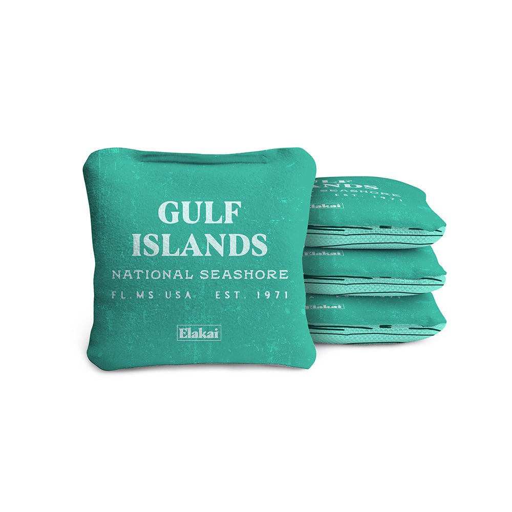National Parks Gulf Islands Shore Travel - Size Cornhole Bags, Turquoise - American Cornhole Association