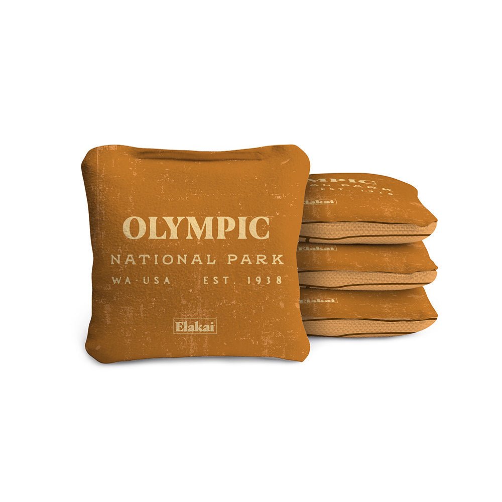 National Parks Olympic Travel - Size Cornhole Bags, Gold - American Cornhole Association