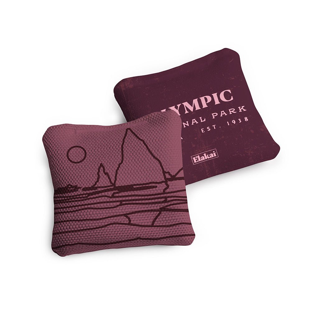 National Parks Olympic Travel - Size Cornhole Bags, Plum - American Cornhole Association
