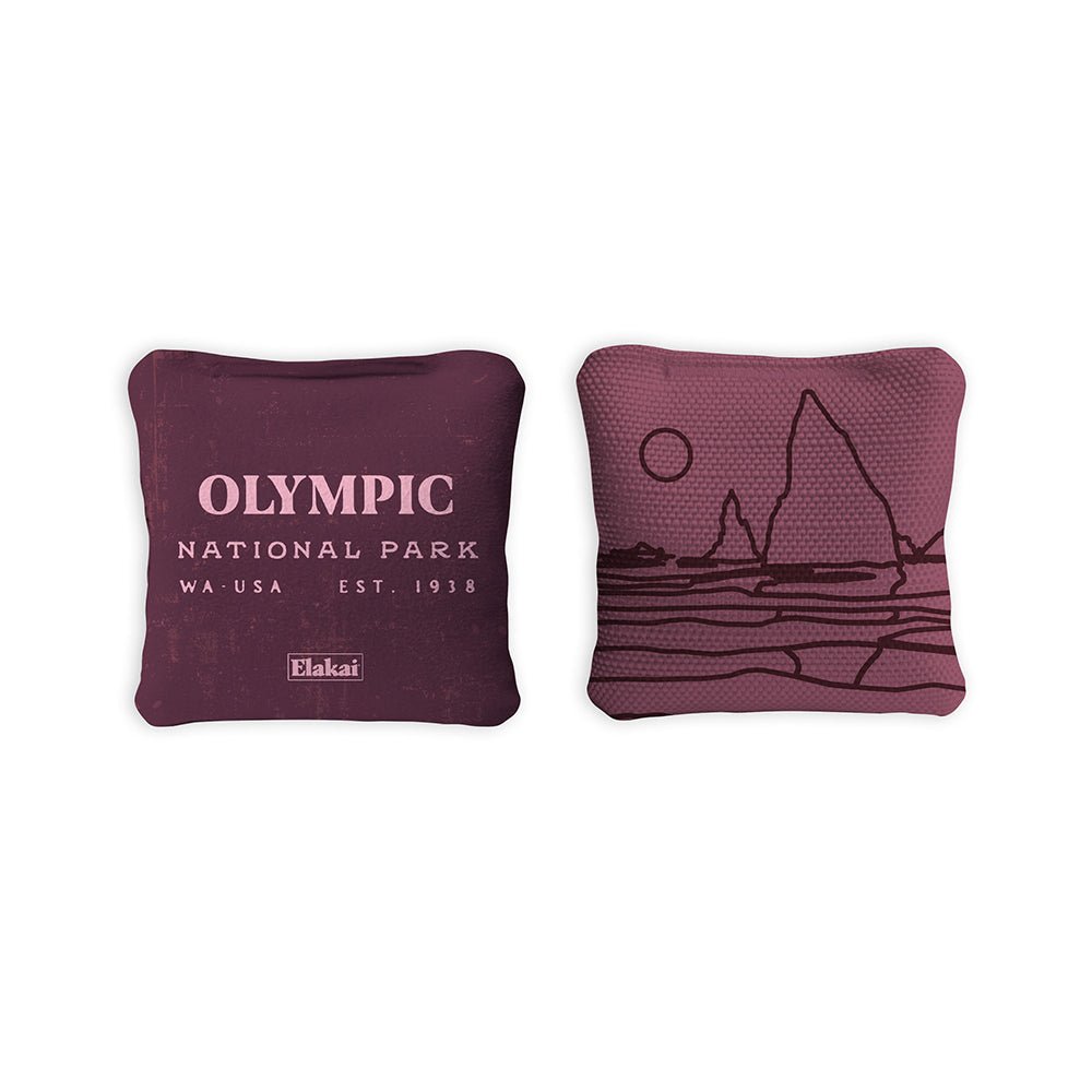 National Parks Olympic Travel - Size Cornhole Bags, Plum - American Cornhole Association