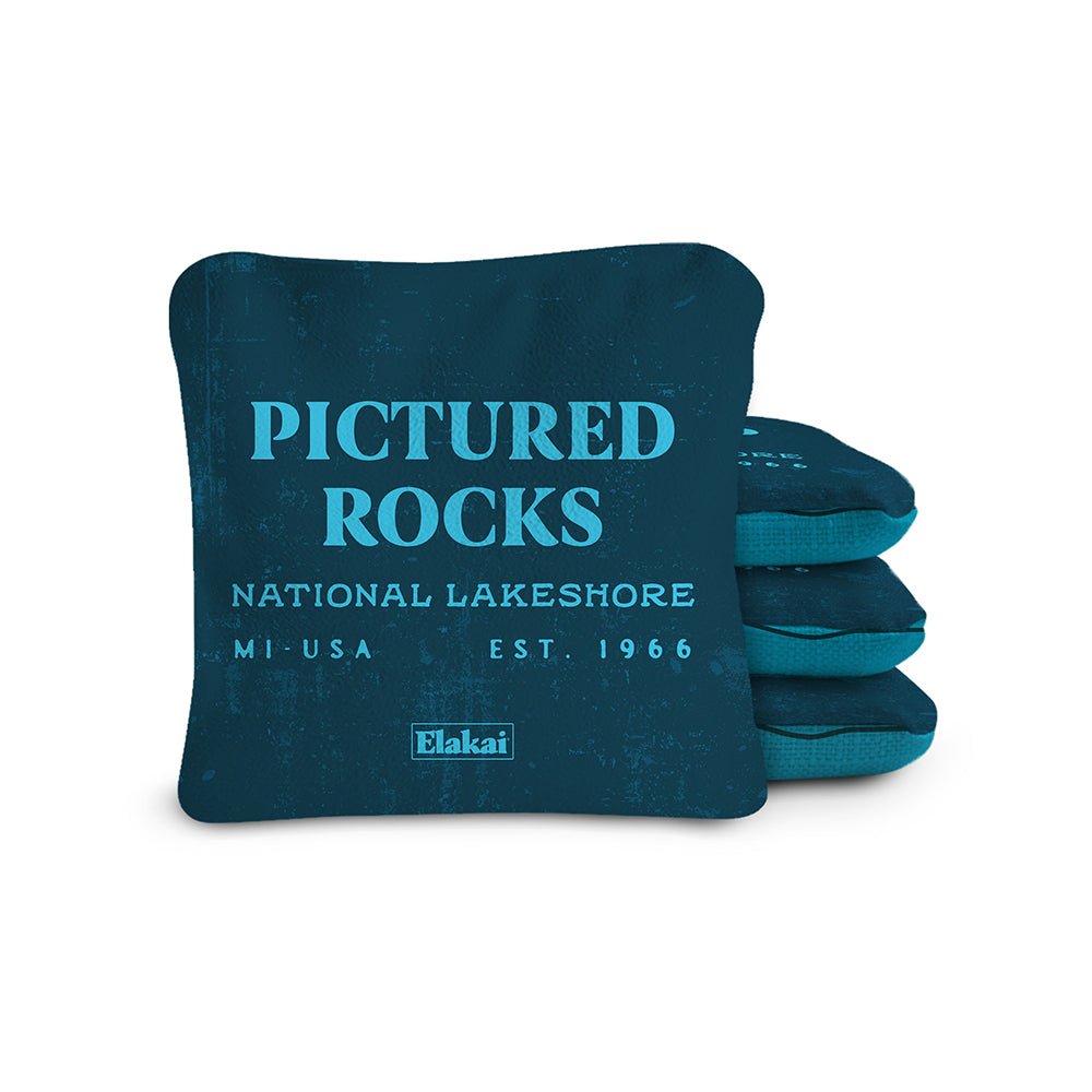National Parks Pictured Rocks Cornhole Bags, Blue - American Cornhole Association