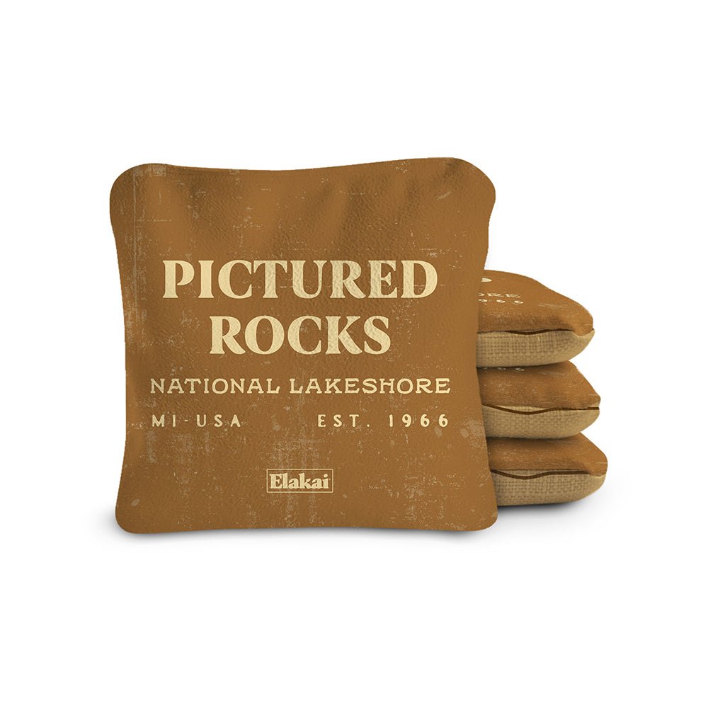 National Parks Pictured Rocks Cornhole Bags, Tan - American Cornhole Association