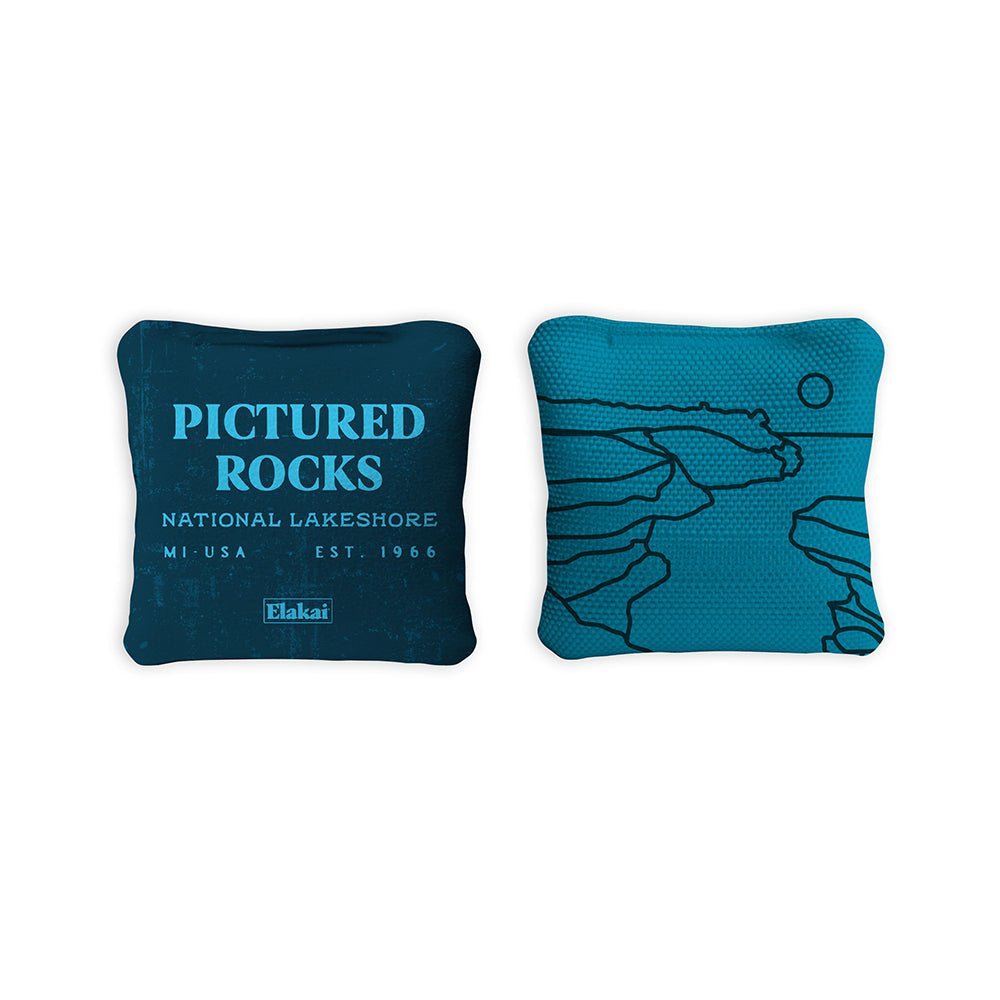National Parks Pictured Rocks Travel - Size Cornhole Bags, Blue - American Cornhole Association