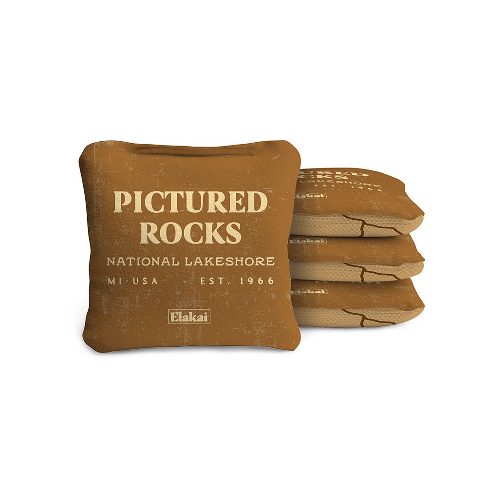 National Parks Pictured Rocks Travel - Size Cornhole Bags, Tan - American Cornhole Association