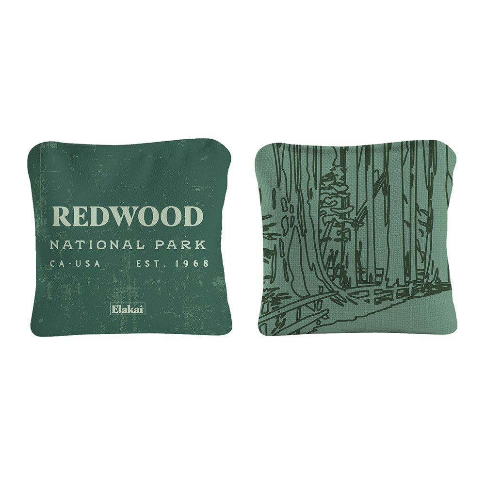 National Parks Redwoods Cornhole Bags, Green - American Cornhole Association