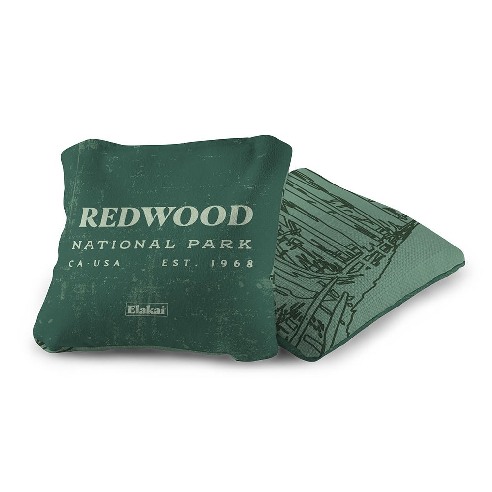 National Parks Redwoods Cornhole Bags, Green - American Cornhole Association