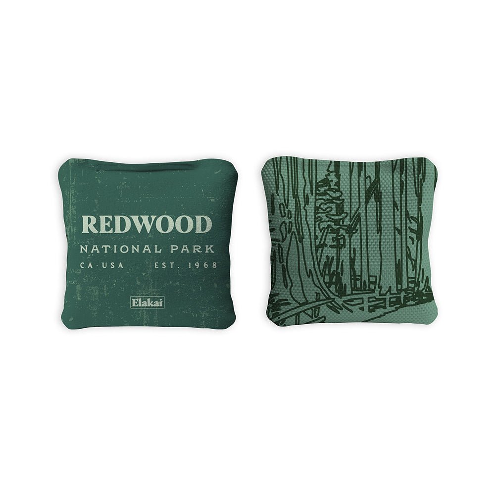 National Parks Redwoods Travel - Size Cornhole Bags, Green - American Cornhole Association