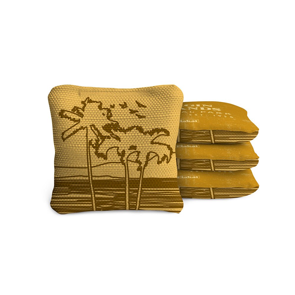 National Parks Virgin Islands Travel - Size Cornhole Bags, Gold - American Cornhole Association