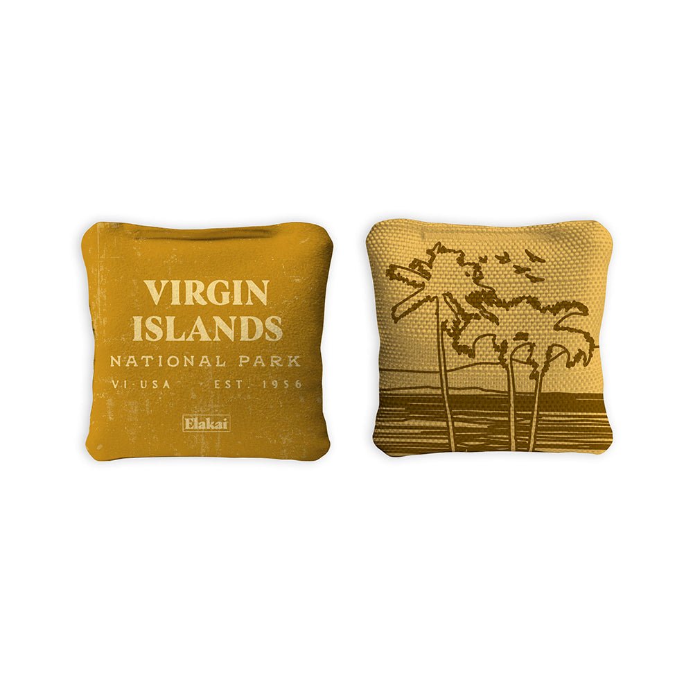 National Parks Virgin Islands Travel - Size Cornhole Bags, Gold - American Cornhole Association