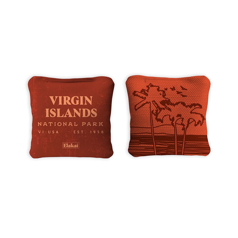 National Parks Virgin Islands Travel - Size Cornhole Bags, Scarlet - American Cornhole Association