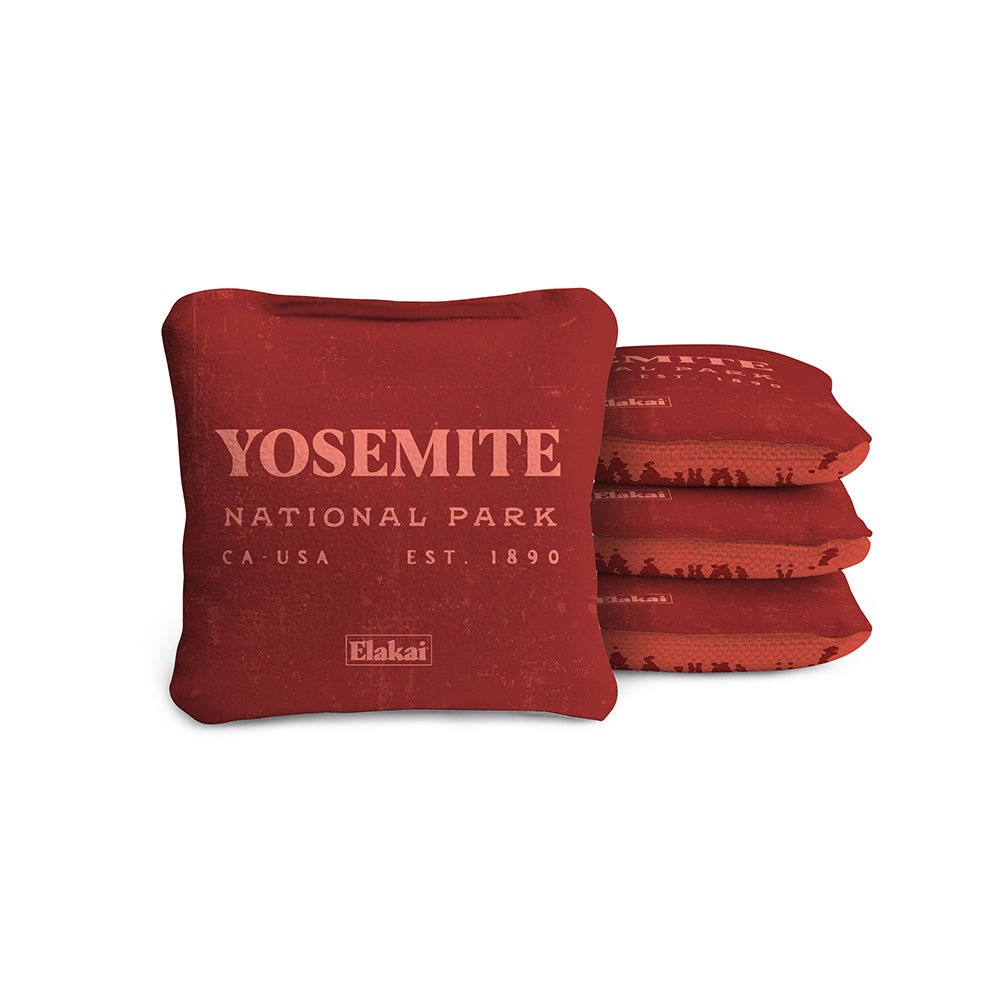 National Parks Yosemite Travel - Size Cornhole Bags, Scarlet - American Cornhole Association