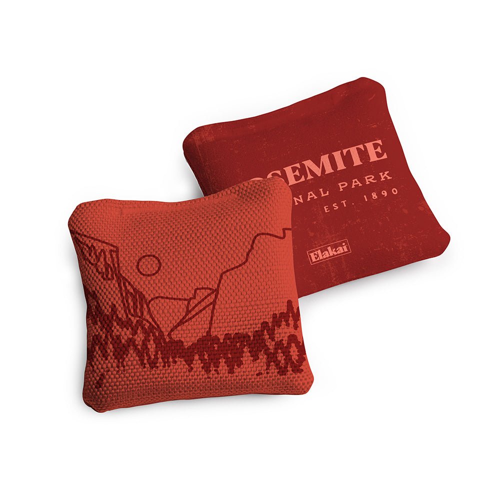 National Parks Yosemite Travel - Size Cornhole Bags, Scarlet - American Cornhole Association