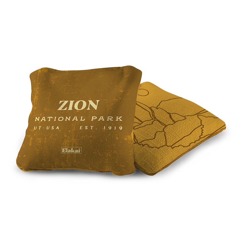 National Parks Zion Cornhole Bags, Gold - American Cornhole Association