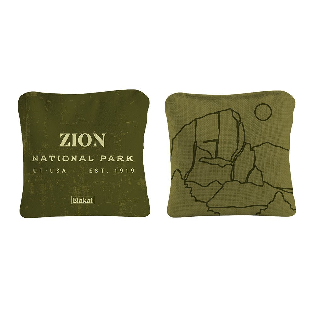 National Parks Zion Cornhole Bags, Olive - American Cornhole Association