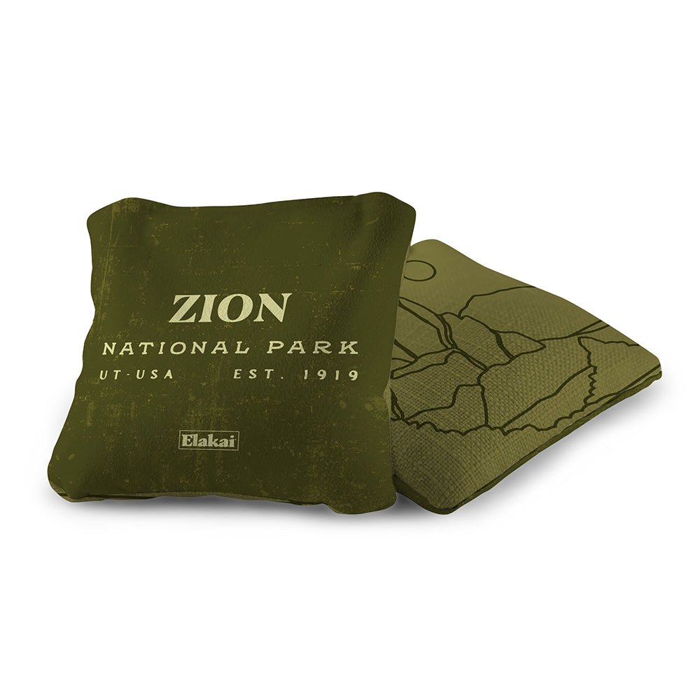 National Parks Zion Cornhole Bags, Olive - American Cornhole Association