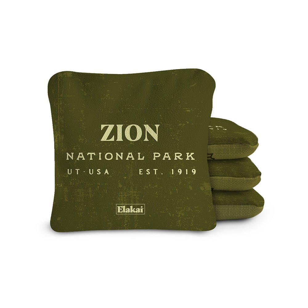 National Parks Zion Cornhole Bags, Olive - American Cornhole Association