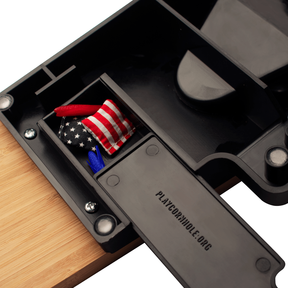 Natural Wood Triangle Flag Double Chuck Mini Cornhole Tabletop Game, - American Cornhole Association
