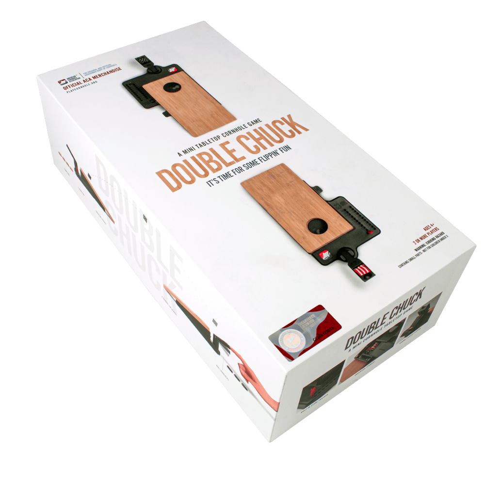 Natural Wood Triangle Flag Double Chuck Mini Cornhole Tabletop Game, - American Cornhole Association