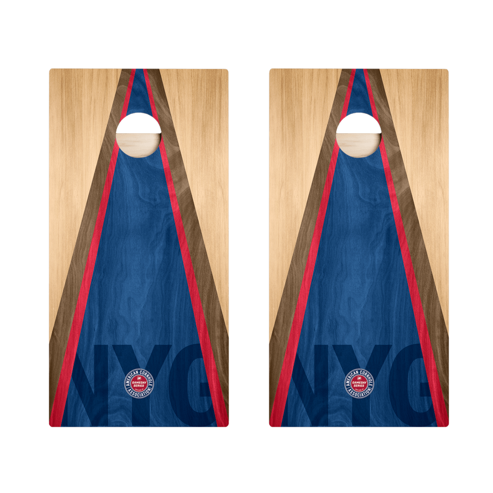 New York NYG Football Gameday Classic Triangle Star Cornhole Boards, - American Cornhole Association