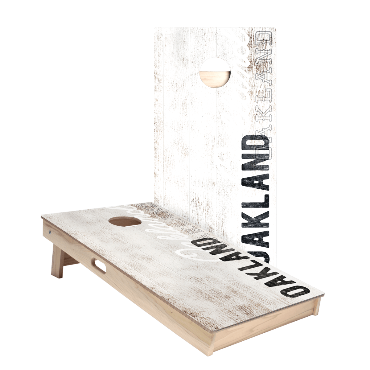 Oakland Football Vintage Gameday Star Cornhole Boards - American Cornhole Association