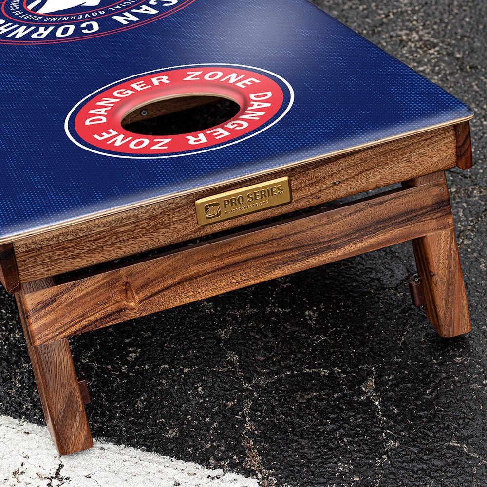 Official ACA Blue Tournament Badge Gold Series Cornhole Boards - American Cornhole Association