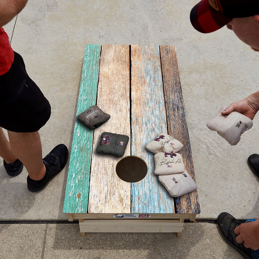 Painted Beach Wood Star Cornhole Boards - ACA - 000385 | American Cornhole Association