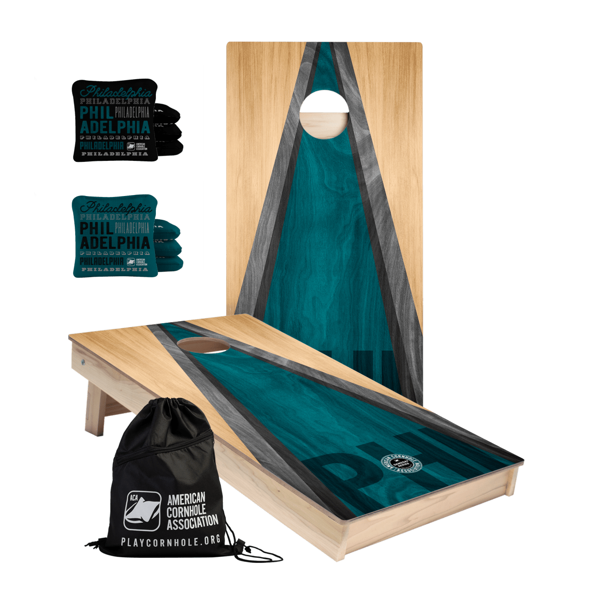 Philadelphia Tailgate Series Cornhole Set with Pro Bags
